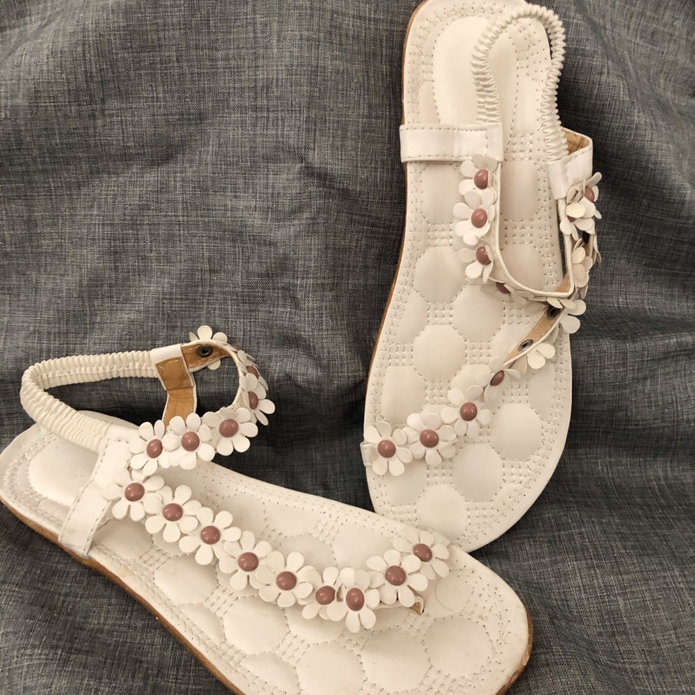 White sandals